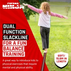 Fofana Ninja Slider Pulley-Kit 20m Line Met Katrol En Zitje 14 Fofana Ninja Slider Pulley-Kit 20m Line Met Katrol En Zitje -Goedkope Tuin Spellen Winkel Fofana Ninja Slider slack line kabelbaan