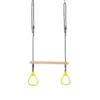 Houten Ringtrapeze Met Kunststof Ringen Limoengroen (black-rope) Gevlochten Touw
