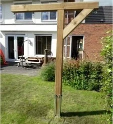 Schommelpaal Douglas T-Schommel Geïmpregneerd -Goedkope Tuin Spellen Winkel T schommel douglas ankerset speelactief.nl 1