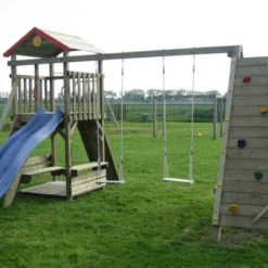 Houten Aanbouw Klimmuur/Klimnet Voor Schommels Mini Bij Speeltorens Speelburcht / Cathy / Rosaline