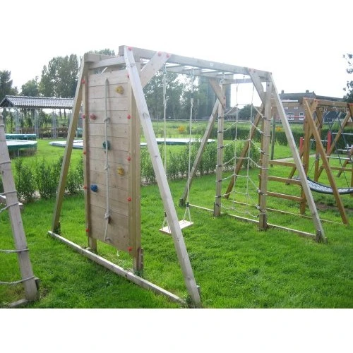 Apenbrugschommel 243 Cm. Met Klimmuur/klimnet 2 Apenbrugschommel 243 Cm. Met Klimmuur/klimnet - Afbeelding 2