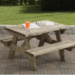 Kinder Picknicktafel Junior Talen 0411 90×90 Cm -Goedkope Tuin Spellen Winkel picknicktafel junior talen 411