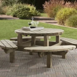 Picknicktafel Rond 0414 Talen Ø 210 Cm -Goedkope Tuin Spellen Winkel picknicktafel rond talen 0414