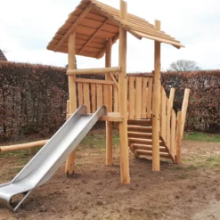 Robinia Toren Platformhoogte 125 Cm -Goedkope Tuin Spellen Winkel robinia speeltoren met rvs glijbaan 100 125 openbaar.jpg 1 scaled 1