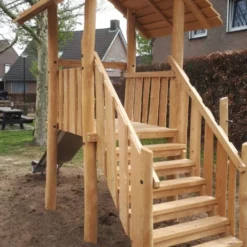 Robinia Toren Platformhoogte 125 Cm -Goedkope Tuin Spellen Winkel robinia speeltoren met rvs glijbaan 100 125 openbaar.jpg 2