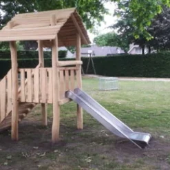 Robinia Toren Platformhoogte 125 Cm -Goedkope Tuin Spellen Winkel robinia speeltoren met rvs glijbaan 100 125 openbaar.jpg 4