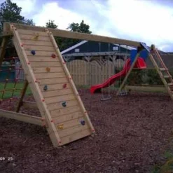 Aanbouw Klimmuur / Klimnet Voor Schommel Hout HD Openbaar Gebruik -Goedkope Tuin Spellen Winkel schomel hout zwaar combinatie 1