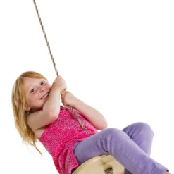 Houten Schotelschommel (PP-touw) -Goedkope Tuin Spellen Winkel schotelschommel hout pp scaled 1