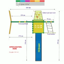 Houten Speeltoestel Speelkasteel Mini 2 -Goedkope Tuin Spellen Winkel speelkasteel mini plattegrond nieuw 1