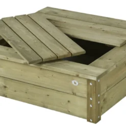 Houten Zandbak Met Deksel Talen 0810 Vierkant 100×100 Cm. -Goedkope Tuin Spellen Winkel talen zandbak 100x100x32 lxbxh met deksel 1