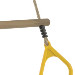 Houten Trapeze Met Kunststof Ringen (PH-touwenset) Geel