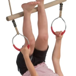 Houten Trapeze Met Metalen Ringen (PH-touwenset) -Goedkope Tuin Spellen Winkel trapeze metalen ringen 3 1